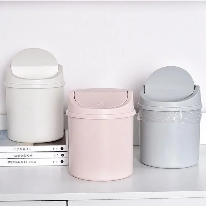 Office Furniture - Mini Lixeira de Mesa com Tampa,