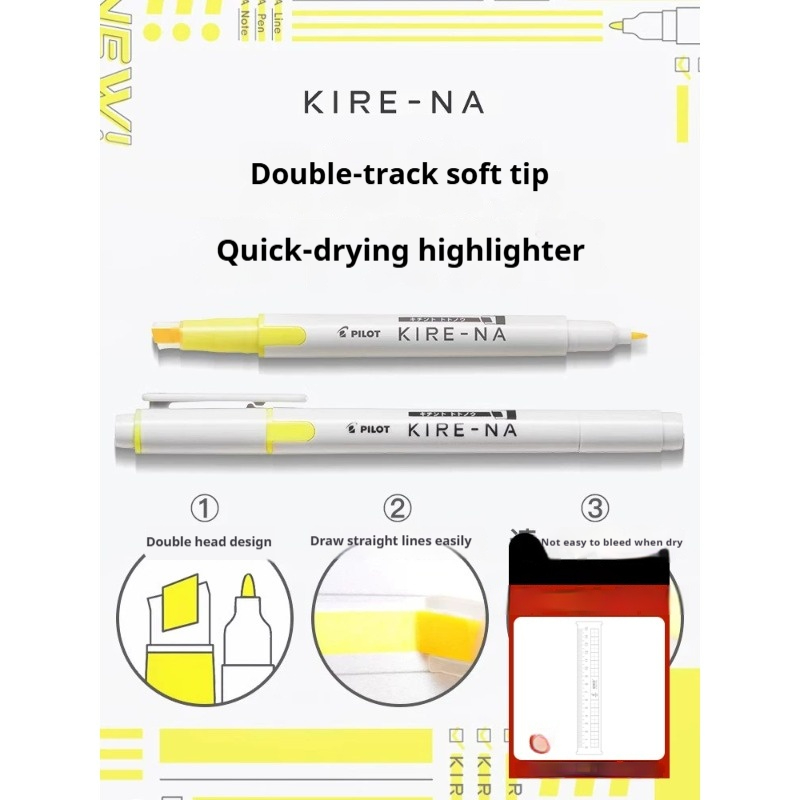 Pastel Highlighter Set Double Ended - Conjunto de Canetas Marcadoras PILOT KIRE-NA