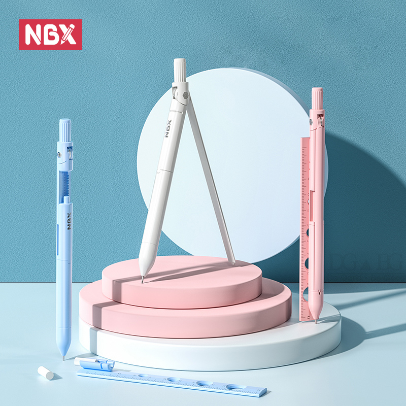 Math Geometry Set With Compass - Nbx bússola lápis escola desenho ferramenta