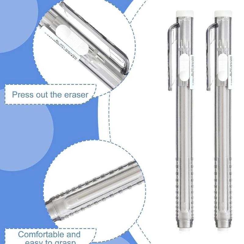 12x borrachas forma caneta bor - Retractable Eraser Pen Click avaliação e preço