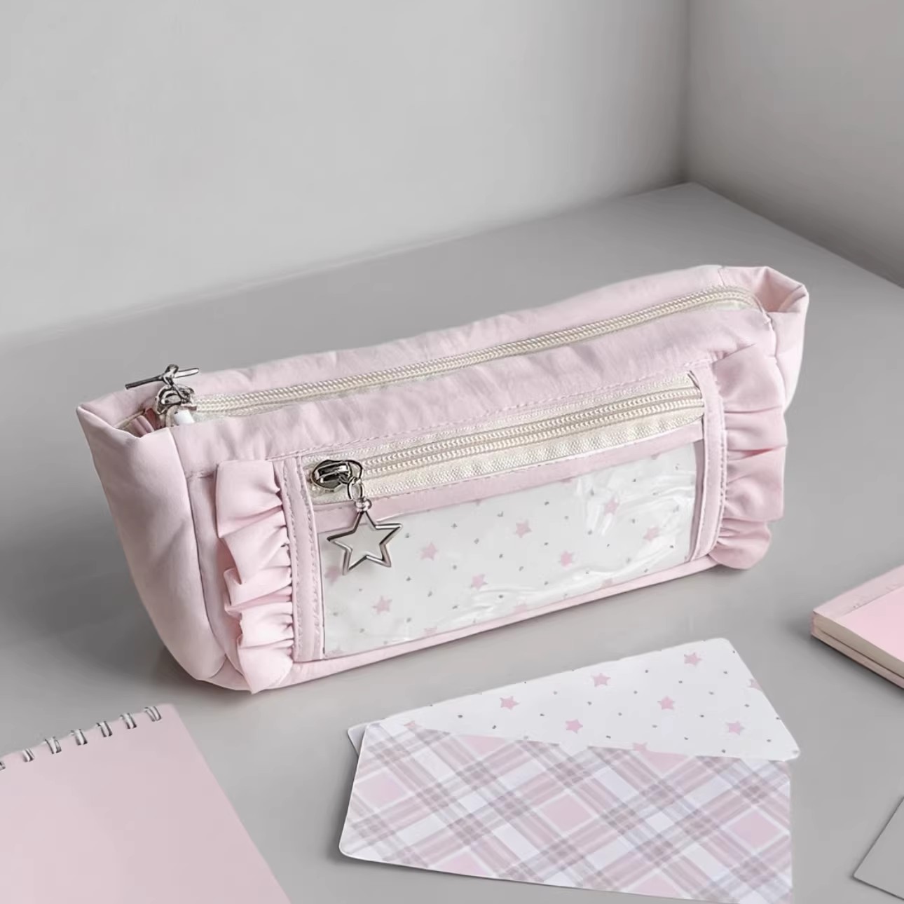 Bonito grande capacidade lápis - Aesthetic Large Pencil Case Pouch avaliação e preço