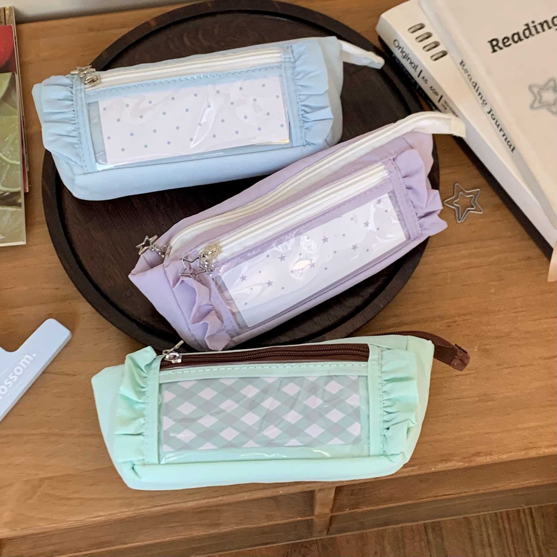 Bonito grande capacidade lápis - Aesthetic Large Pencil Case Pouch avaliação e preço