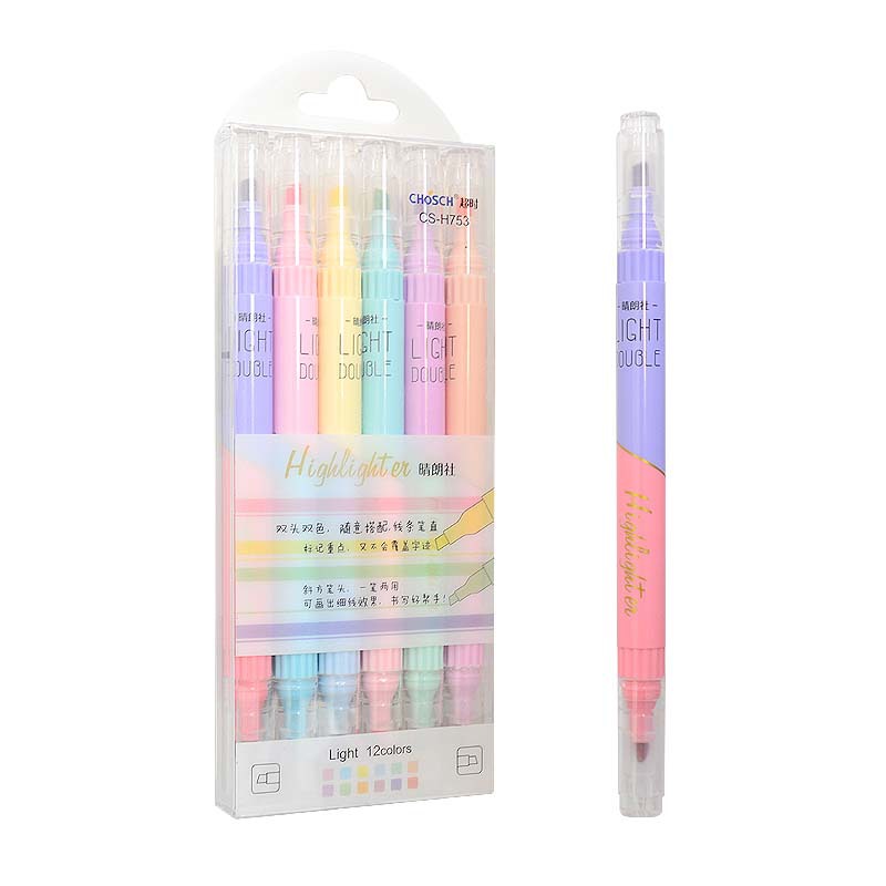 6 pçs ponta dupla highlighter  - Pastel Highlighter Set Double Ended avaliação e preço