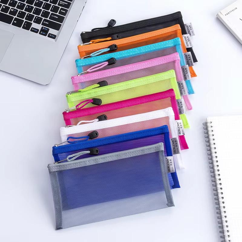 NOVO Estojo de Lápis de Malha  - Clear Mesh Pencil Pouch For Exam avaliação e preço
