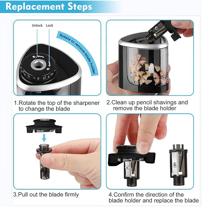 Lápis elétrico Sharpener Blade - Electric Pencil Sharpener Usb avaliação e preço