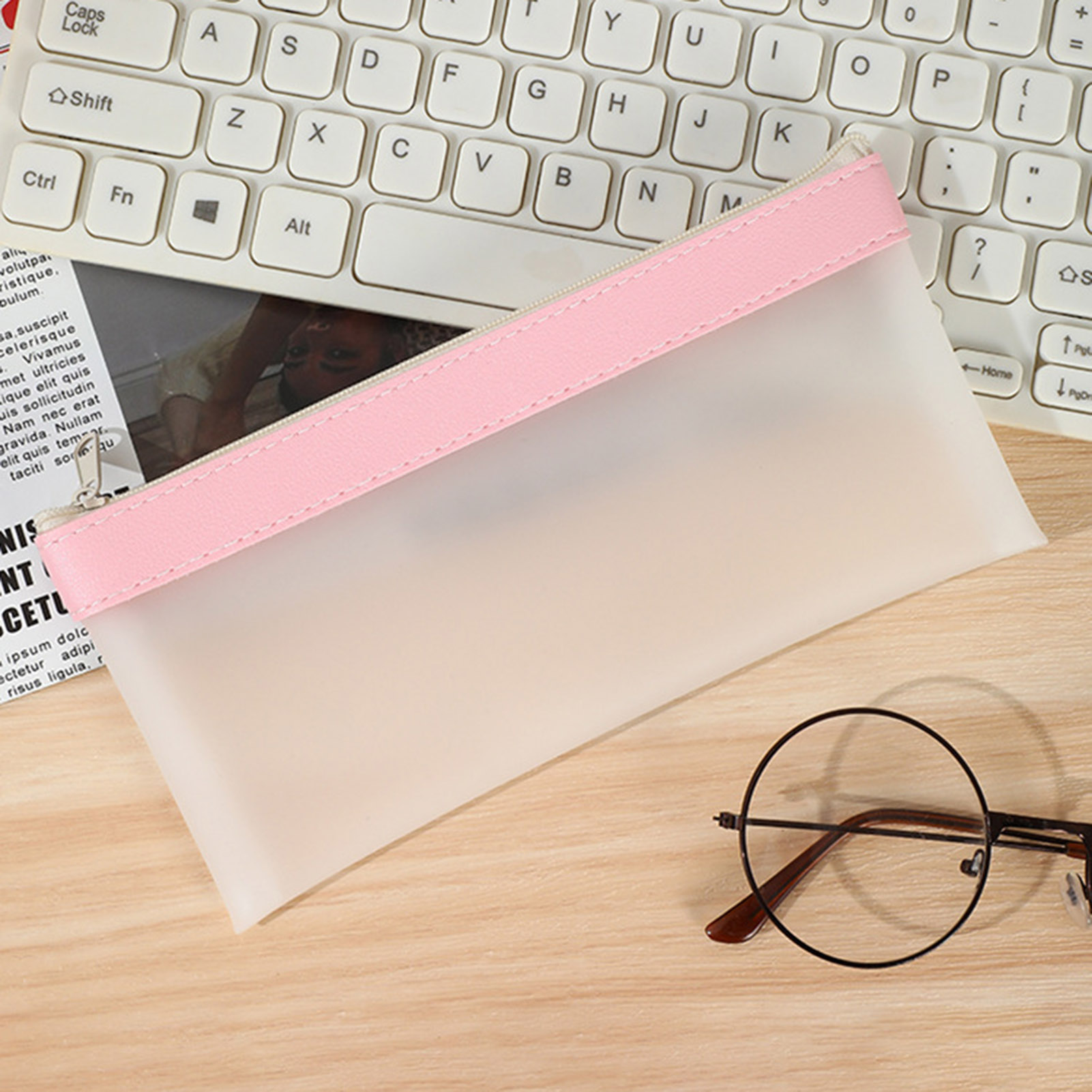 Estojo transparente fosco, bol - Aesthetic Large Pencil Case Pouch avaliação e preço