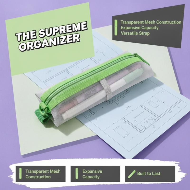 Estojo de Lápis em Malha Trans - Clear Mesh Pencil Pouch For Exam avaliação e preço