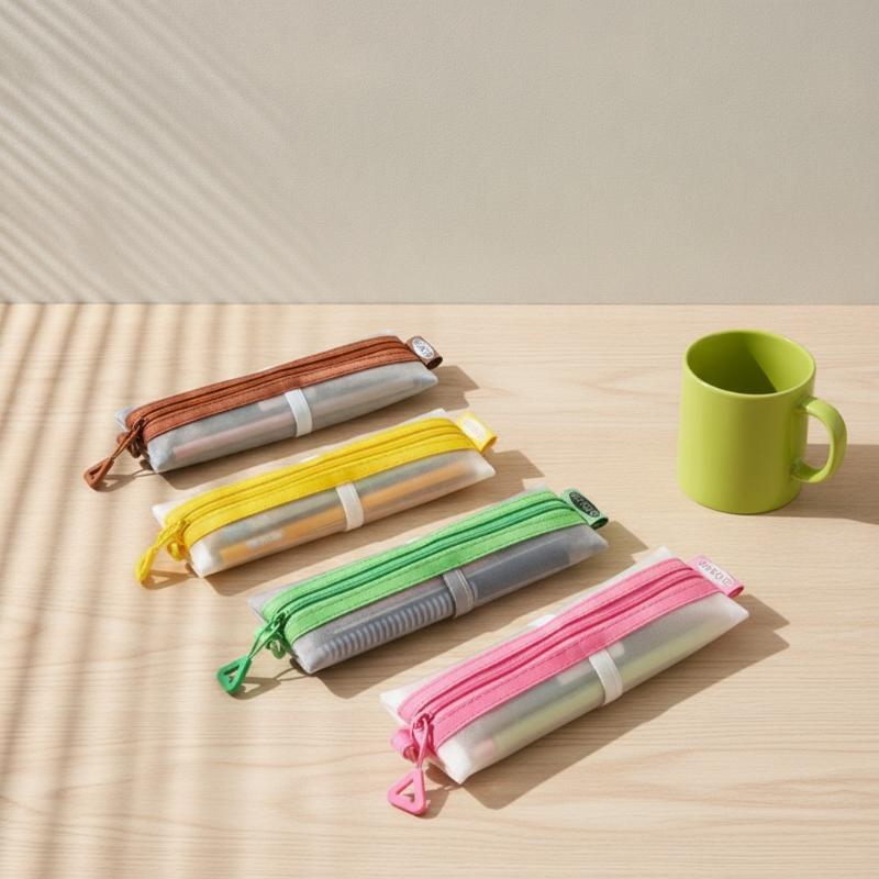 Estojo de Lápis em Malha Trans - Clear Mesh Pencil Pouch For Exam avaliação e preço