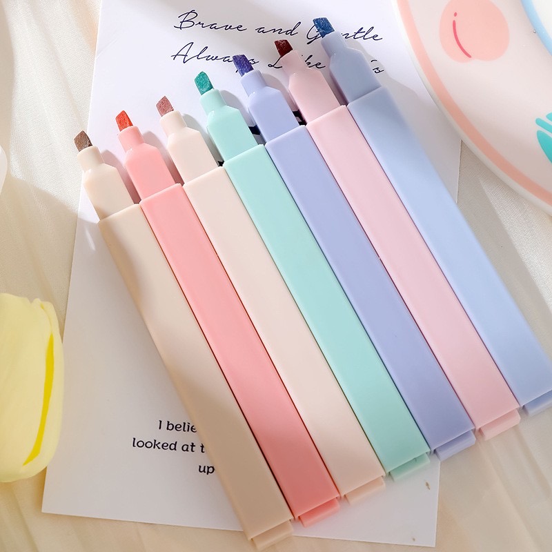 6 pçs/set marcadores conjunto  - Pastel Highlighter Set Double Ended avaliação e preço
