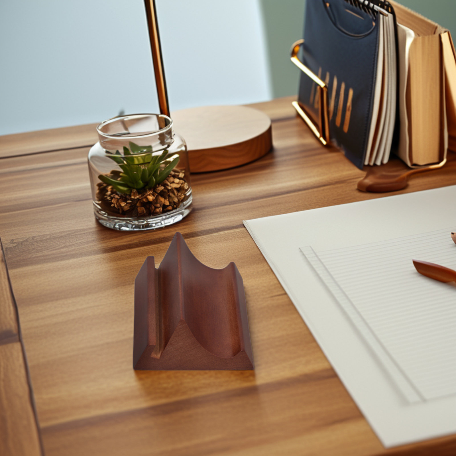 Suporte de Madeira com Duas Ra - Desk Accessories avaliação e preço
