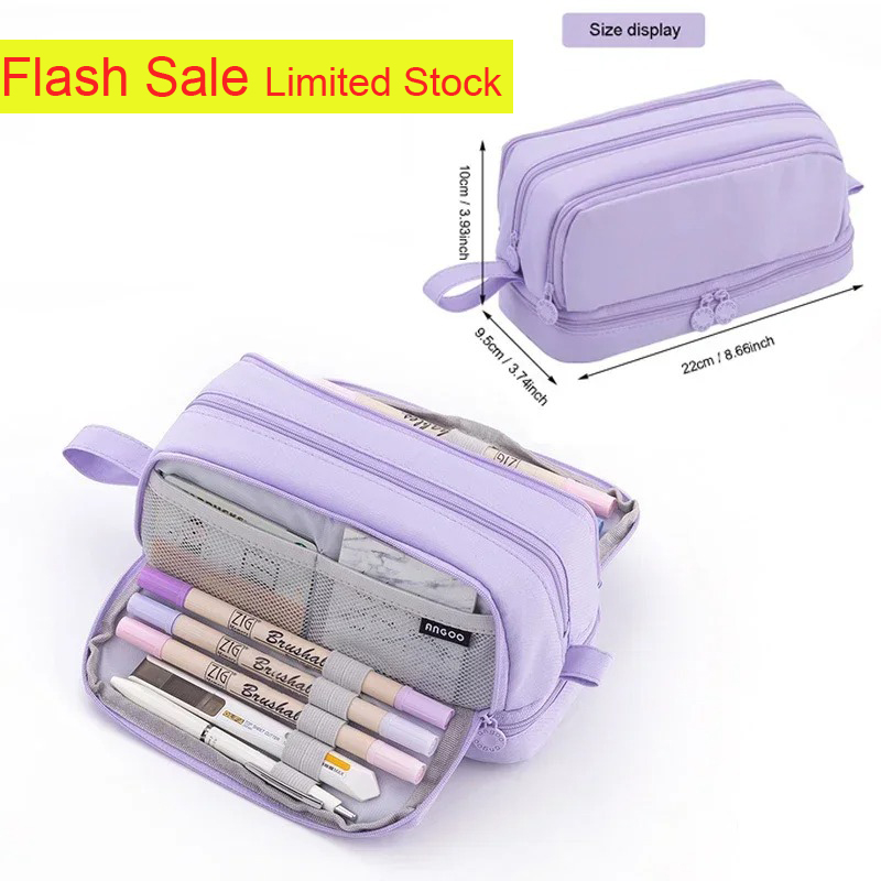Estojo de Lápis Grande com 4 C - Aesthetic Large Pencil Case Pouch avaliação e preço